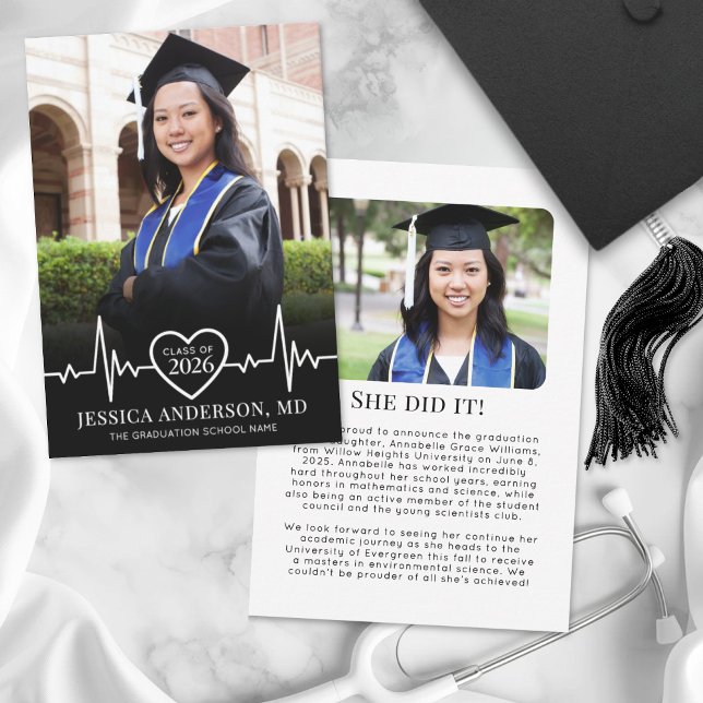 Anuncio Medical School Photo Graduation (Photo Medical School Graduation Announcement)
