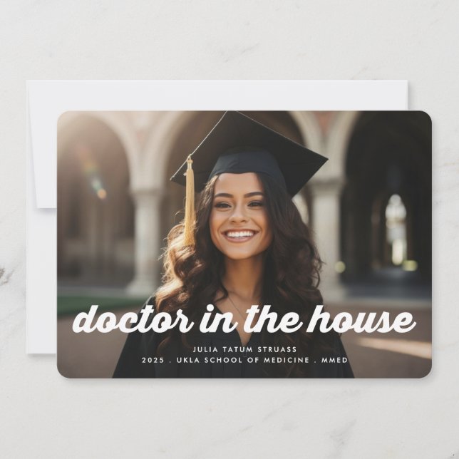 Anuncio Médico MÉDICO RETRO moderno 2 Graduación de la fot (Anverso)