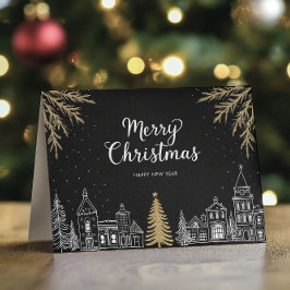 Anuncio Merry Christmas Calligraphy Holiday Folded Card