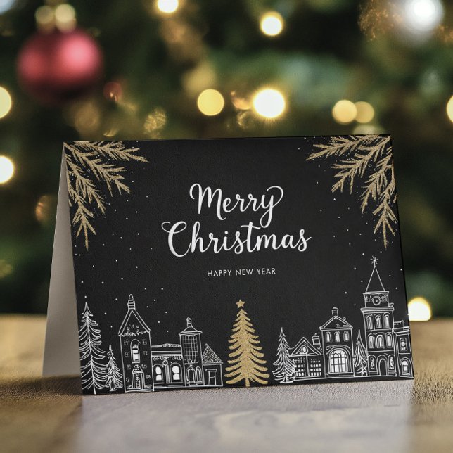Anuncio Merry Christmas Calligraphy Holiday Folded Card (Subido por el creador)