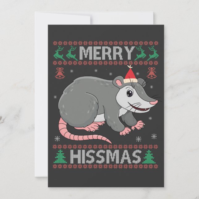 Anuncio Merry Hissmas Graciosa Nochebuena Sweater Opossum  (Anverso)
