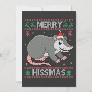 Anuncio Merry Hissmas Graciosa Nochebuena Sweater Opossum 
