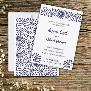 Anuncio Mexican Talavera wedding invitation