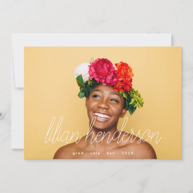 Anuncio Mi nombre Script Graduado Dos Foto (Anverso)