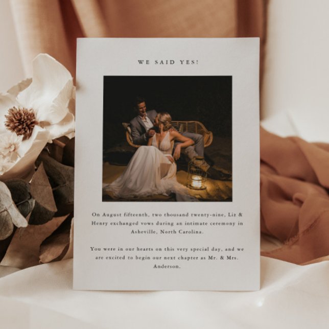 Anuncio Mínima 2 fotos: '¡Dijimos Sí!' Boda Elopement (Subido por el creador)