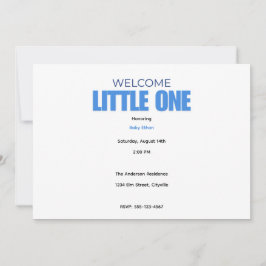 Anuncio Minimal Baby Boy Shower Invitation