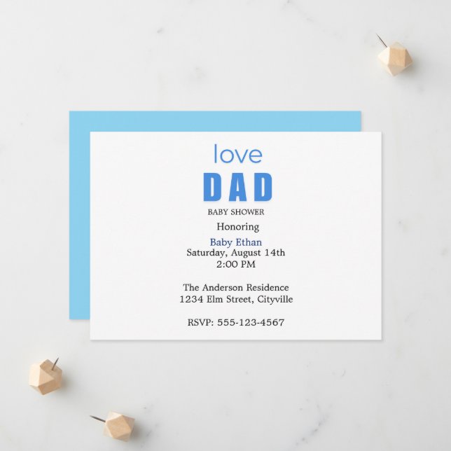 Anuncio Minimal Baby boy Shower Invitation (Anverso/Reverso In Situ)