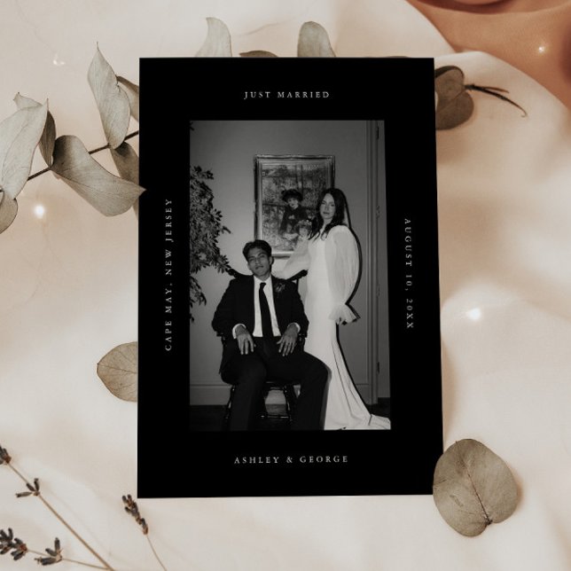 Anuncio Minimal "Just Married" 2-Photo Wedding Elopement (Subido por el creador)