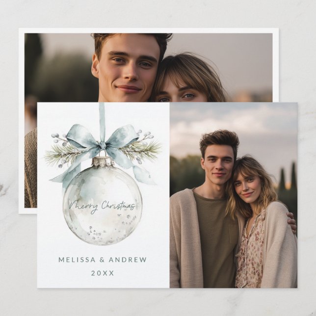 Anuncio Minimal Merry Christmas Ornament (Anverso / Reverso)