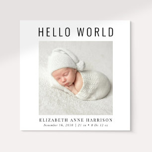 Anuncio Minimal Modern Hello World Photo Birth