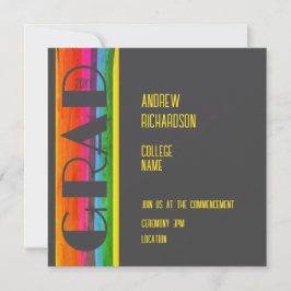 Anuncio Minimal Rainbow Class of Year Graduation Flat Card