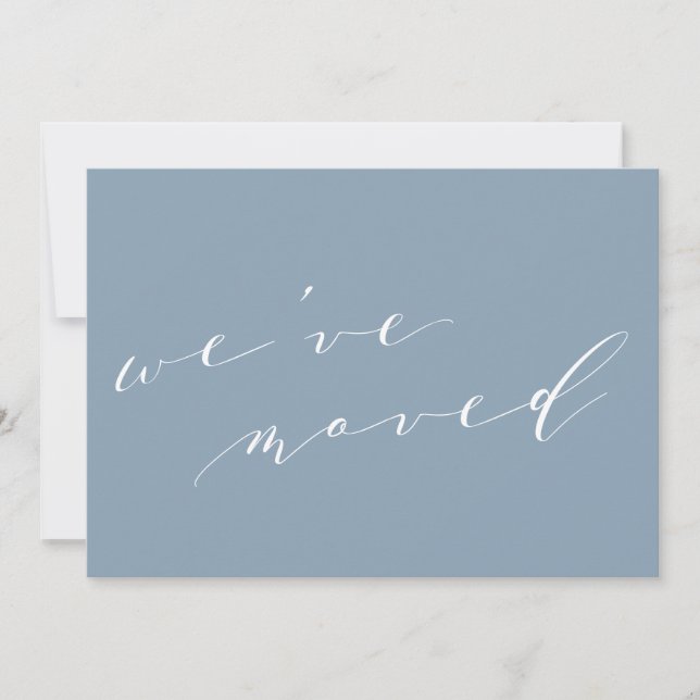 Anuncio Minimalist Blue Script We Moved New Home Moving (Anverso)