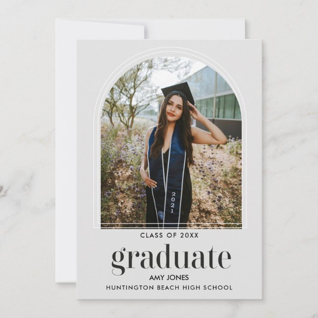 Anuncio Minimalist Graduation Photo Party Invitation (Anverso)