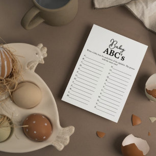 Anuncio Minimalista caligrafía bebé juego de ABC ducha beb