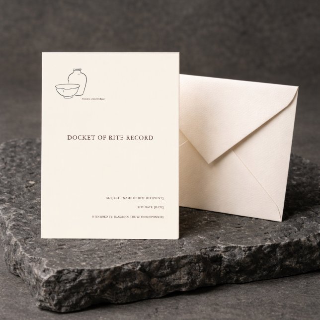 Anuncio minimalista de bautismo cristiano (Baptism Certificate/Announcement)