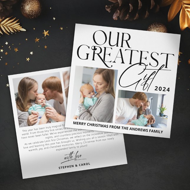 Anuncio Minimalista de Bebé 4 Fotos Navidad (Subido por el creador)