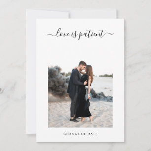 Anuncio Minimalista de Posponer Fecha de Boda con