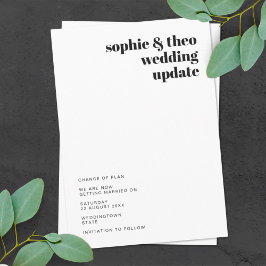 Anuncio Minimalista Informal | Actualización de Boda Moder