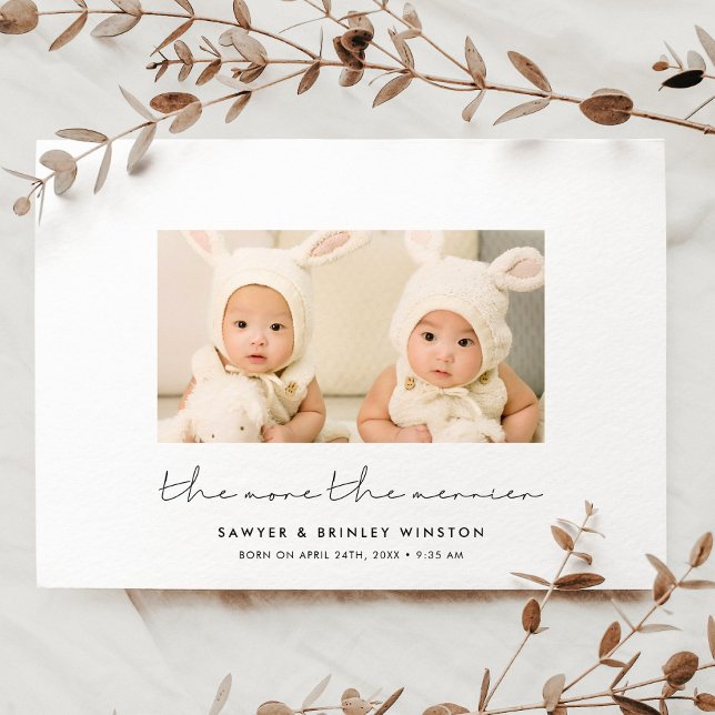 Anuncio Minimalista Más alegre foto de gemelos (Subido por el creador)