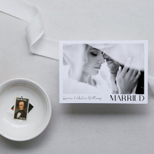 Anuncio Minimalista moderno casado 2 Boda de guiones fotog