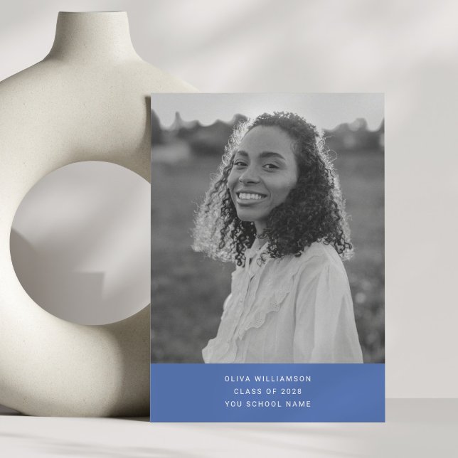 Anuncio Minimalista Moderno Simple Azul Foto Graduación (Subido por el creador)