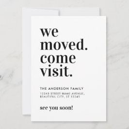 Anuncio Minimalista Nos Mudamos Ven a Visitar Tipografía A