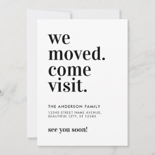 Anuncio Minimalista Nos Mudamos Ven a Visitar Tipografía A