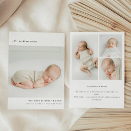 Anuncio Minimalistic 4-Photo Collage New Baby Birth