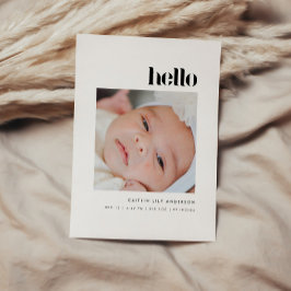 Anuncio Minimalistic Bold "Hello" 5-Photo Baby Birth