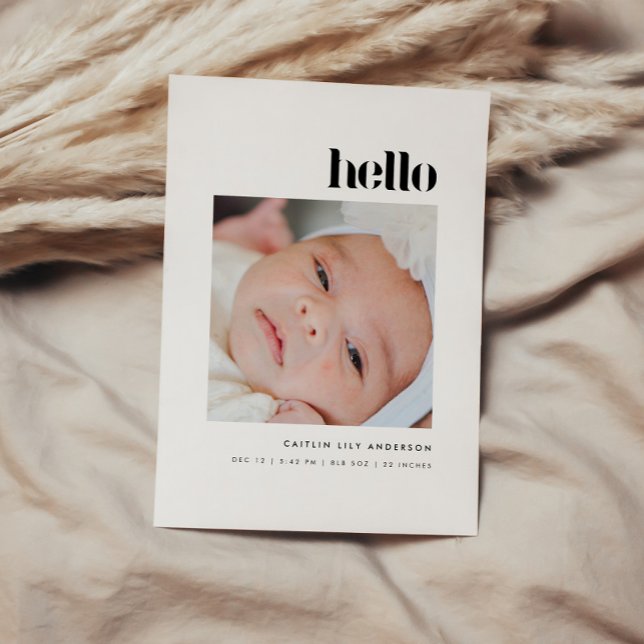 Anuncio Minimalistic Bold "Hello" 5-Photo Baby Birth (Subido por el creador)