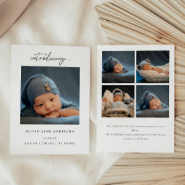 Anuncio Minimalistic Script 5-Photo Collage Baby Birth