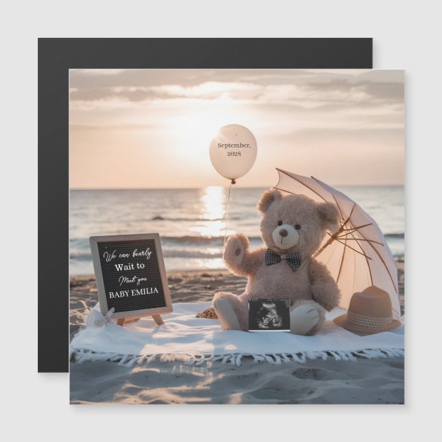 Anuncio Mínimo de Embarazo Regalo de Bebé Simple (Anverso/Reverso)