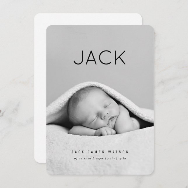 Anuncio Mínimo de Nacimiento del Bebé (Anverso / Reverso)