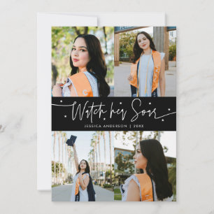 Anuncio Mira cómo se eleva Multi Foto Graduación Negro
