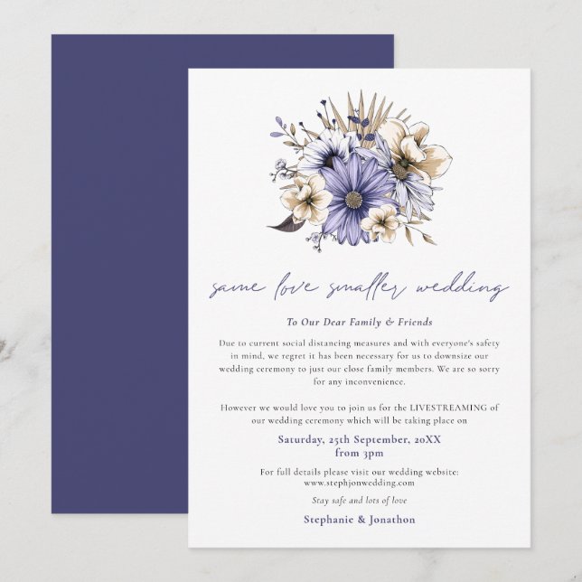 Anuncio Mismo amor Boda más pequeño dedimensionar moradas  (Anverso / Reverso)