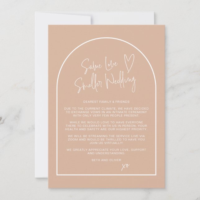 Anuncio Mismo amor Boda menor Arco de Rubor reducido (Anverso)