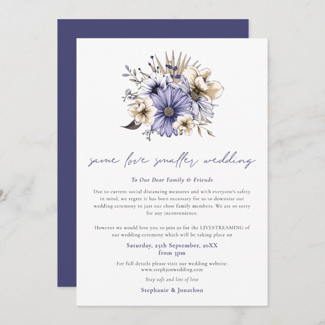 Anuncio Mismo Amor Bodas más Pequeñas Reducir Tamaño Flore (Anverso / Reverso)