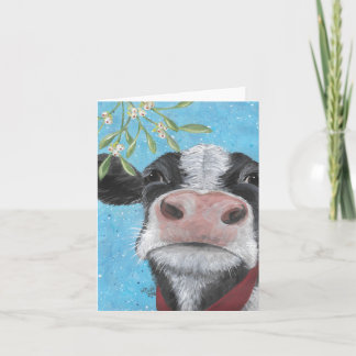 Anuncio Mistletoe Cow Folded Card