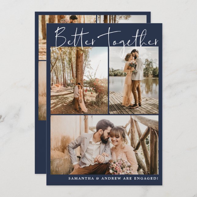 Anuncio Moda de escritura azul marino moderna 6 fotos comp (Anverso / Reverso)