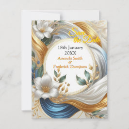 Anuncio Moda Elegante Swirls en oro, plata, azul, amarillo