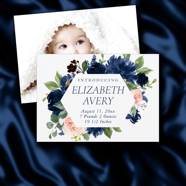 Anuncio Moda florece | Nacimiento de foto rosa azul marino (Subido por el creador)