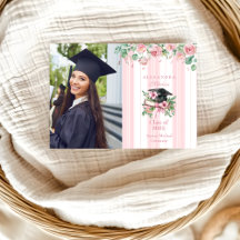 Moda Foto Graduación Floral Rosa