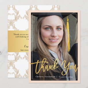 Anuncio Moda Graduación de Guión de Oro Marfil Foto Gracia