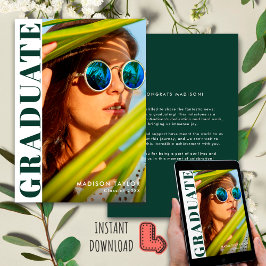 Anuncio Moda Moderna graduación de fotografía blanca verde