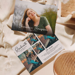 Anuncio Moda Script Collage de fotos Graduación Inivitació