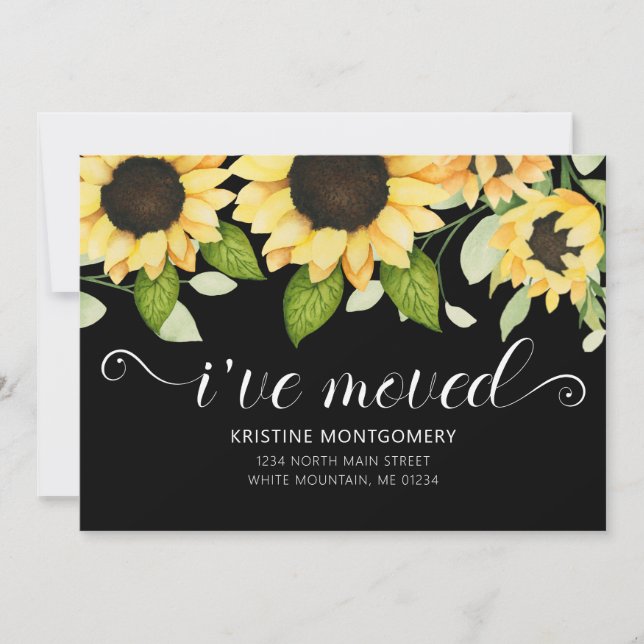 Anuncio Moda Sunflower acuarela Floral Negro que me he mud (Anverso)