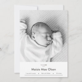 Anuncio Modern Baby Birth Announcement Photo Card