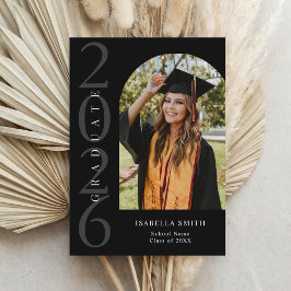 Anuncio Modern Black and White Minimalist Photo Graduation