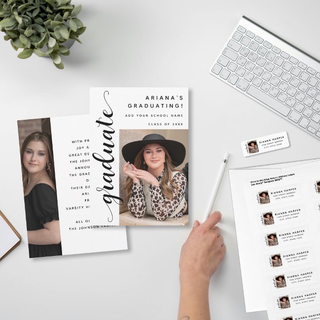 Anuncio Modern Black Script 2 Photo Graduation (Subido por el creador)