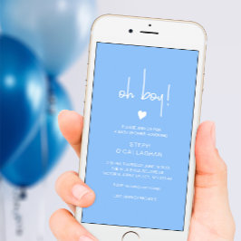 Anuncio Modern Blue Baby Boy Shower Cellphone